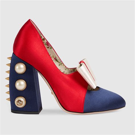 gucci satin studded pumps|Gucci Heels for Women .